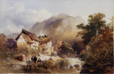 The Village of Sayn, on the River Bertich Bach, Prussia by Thomas Miles II Richardson